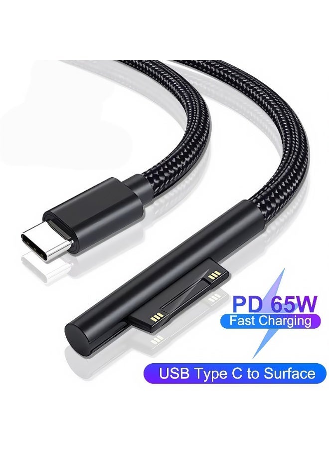 Chabeia PD 65W USB-C Fast Charger for Microsoft Surface Pro 3/4/5/6/7 - 15V 3A Tablet Power Adapter Cable with Type-C Charging - Image 1
